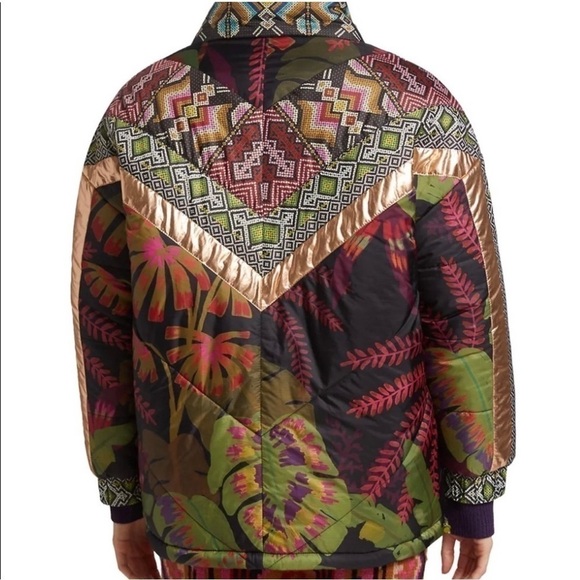 FARM Rio Tropical Rauti Metallic Revers Puffer Jacket Sz - Medium $300 SOLD OUT - Picture 2 of 16